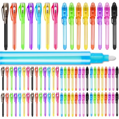 Daemson 75PCS Invisible Ink Pen with UV Light, Spy Pens, Black Light Pen - image 1