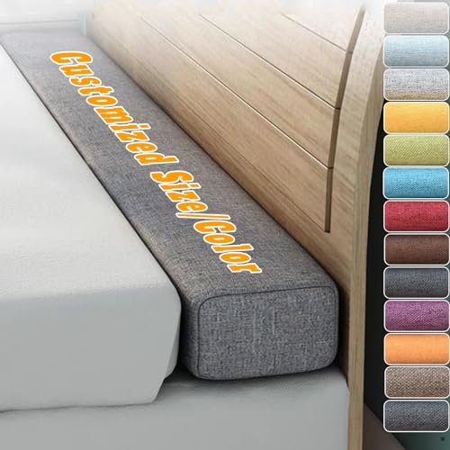 Custom Bed Gap Filler, Mattress Extender for Full/Twin/Queen/Cal King/King Bed, Thick Headboard Gap Filler, High-Density 45D Sponge, Removable and Washable Cover