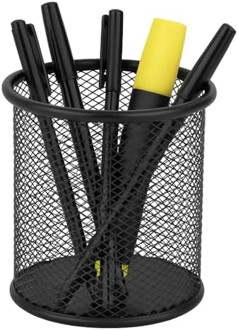 Porta Canetas Aramado Redondo | Organizador de Mesa em Metal Pret...