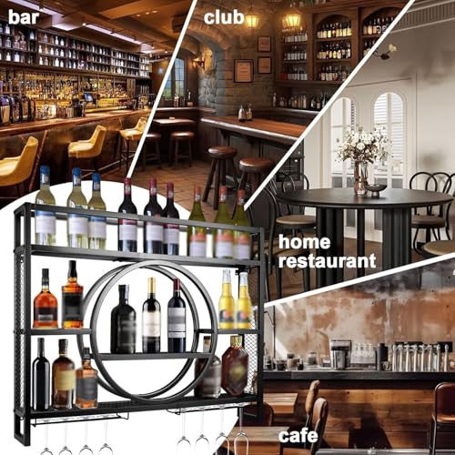 Soporte metálico para botellas de vino de 3 niveles, 100 cm miniatura 3
