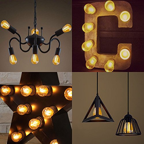 Hizashi S14 String Light Bulbs, Amber 2200K, 25 Watt Shatterproof S14 Replacement Light Bulbs, E26 Base Edison Bulbs For Outdoor String Lights, Waterproof Dimmable 2W Led Bulbs, Ul Listed, 6 Pack #TOP4