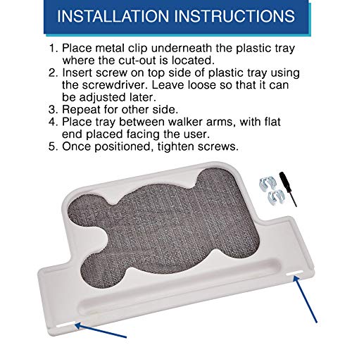 Sammons Preston Rollator Medical Tray Walker Attachment For Bariatric Walkers, Easily Attach And Remove Or Clip Onto Walker, Mobile Portable Tray For Disabled, Elderly, & Handicapped, Bariatric #TOP4