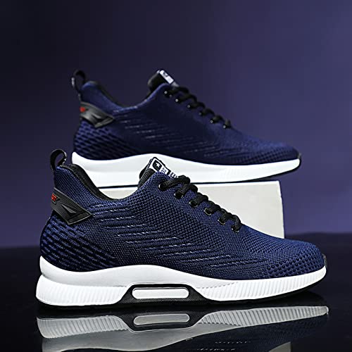 Chaussures Rehaussantes Homme 6cm Adulte Respirantes Mesh Baskets de Mode Sneakers Chaussures de Sport Talon Surélevé Invisible pour Hommes Bleu 43 – vue 5