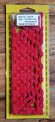 Yaban 6/7/8-Speed Bicycle Teflon Chain 1/2" x 3/32" 116L, 18/21/24-Speed MTB/Road - Teflon