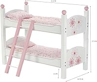 Vista 5 de Emily Rose - Litera para muñecas, muebles de muñeca de 18 pulgadas, cama apilable para muñecas de bebé, accesorios de madera para muñecas, juego