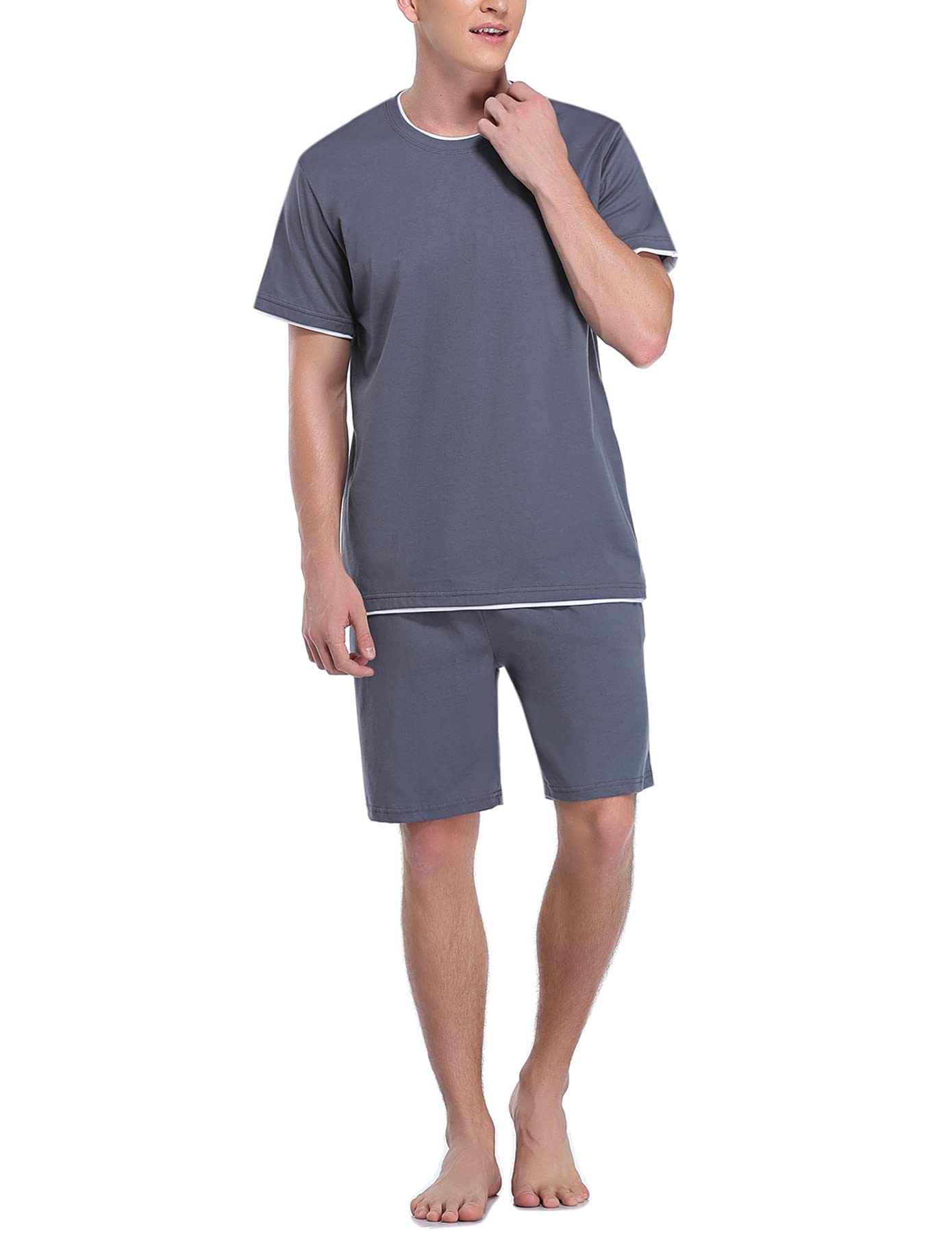 Doaraha Mens Cotton Pajamas Set Pigiami Uomo