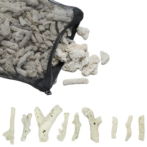Image of Crushed Coral for Aquarium with Filter Media Bags, Crushed Coral for Freshwater Aquarium Reusable Coral Filter for Fish Tank