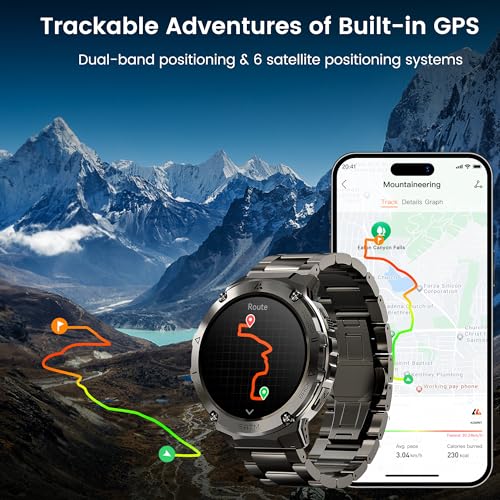Image of AMAZTIM Smart Watch for Men, GPS, Rugged Stainless Steel Body, 5ATM Waterproof, 1.43 inch AMOLED, Bluetooth Call, Long Battery Life, Heart Rate Monitor, Sleep Tracking, Compatible with Android & iOS