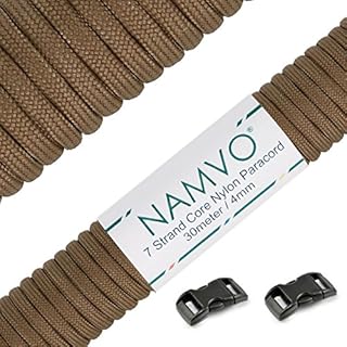 Namvo 550 Paracord Mil Spec Type III 7 strand parachute cord Total Length 100ft/30 Meters Solid Color