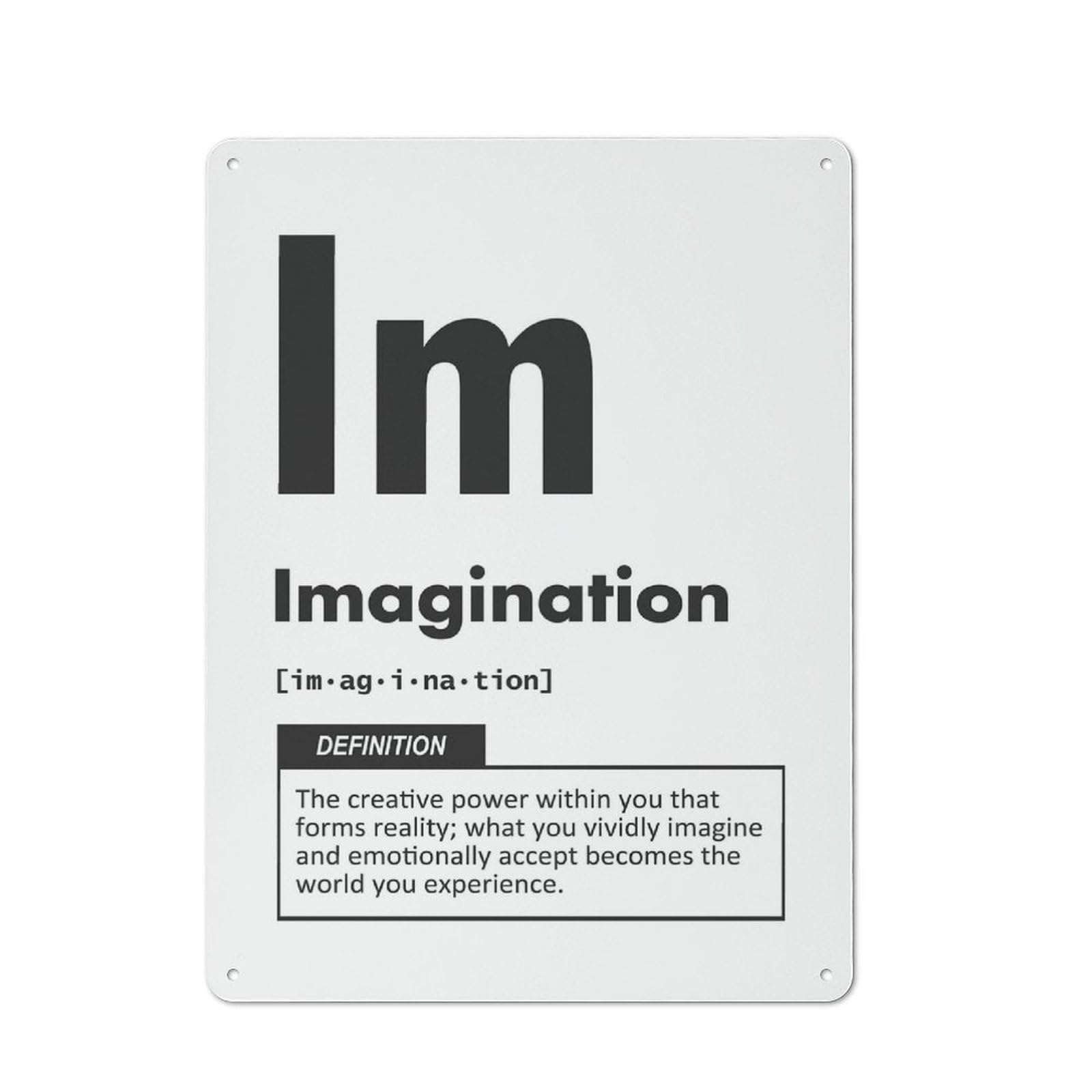 Junmoney Style-12 Tin Wall Plaque 40X30cm With Imagination Definition For Studio Or Craft Room, For Kitchen, Dining Room And Home Bar Wall Decor