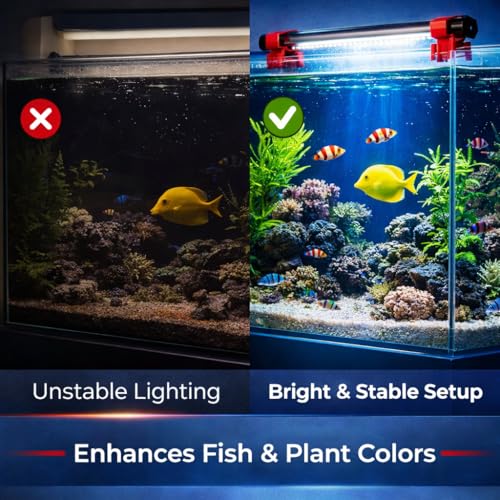 Image of VAYINATO 2 PCS Universal Aquarium Light Clip Holder, LED Tube Mount Brackets for Fish Tank, Durable Plastic Clamp for Aquarium Lighting Support (Red)