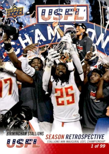 2023 Upper Deck USFL Box Set Red #30 Birmingham Stallions Birmingham Stallions Retrospective Season Highlights NFL Football Card NM-MT