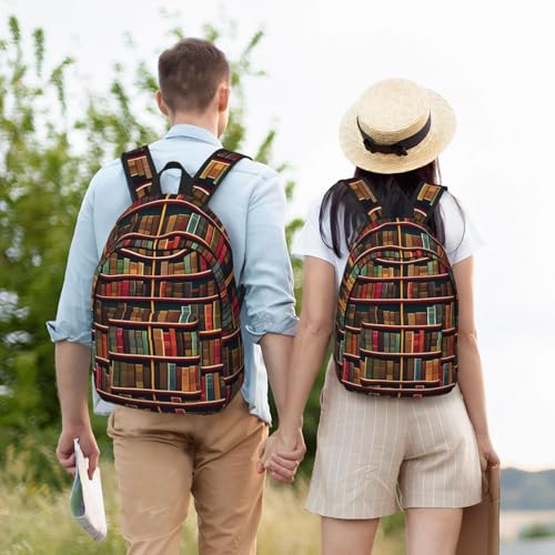 Sac à dos voyage imprimé bibliothèque pour trajets quotidiens - 6