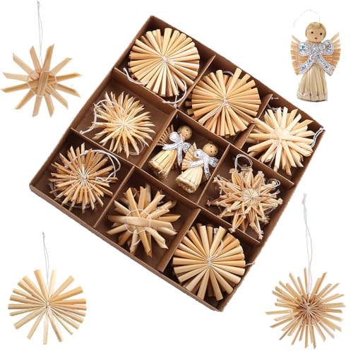 HERZWILD Strohsterne Weihnachtsbaumschmuck aus Stroh Weihnachts...