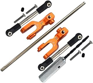 GPM for Traxxas Unlimited Desert Racer 4X4 (#85076-4) Upgrade Parts Spring Steel Front Sway Bar & Aluminum Sway Bar Arm & Stainless Steel Linkage - 12Pc Set Orange