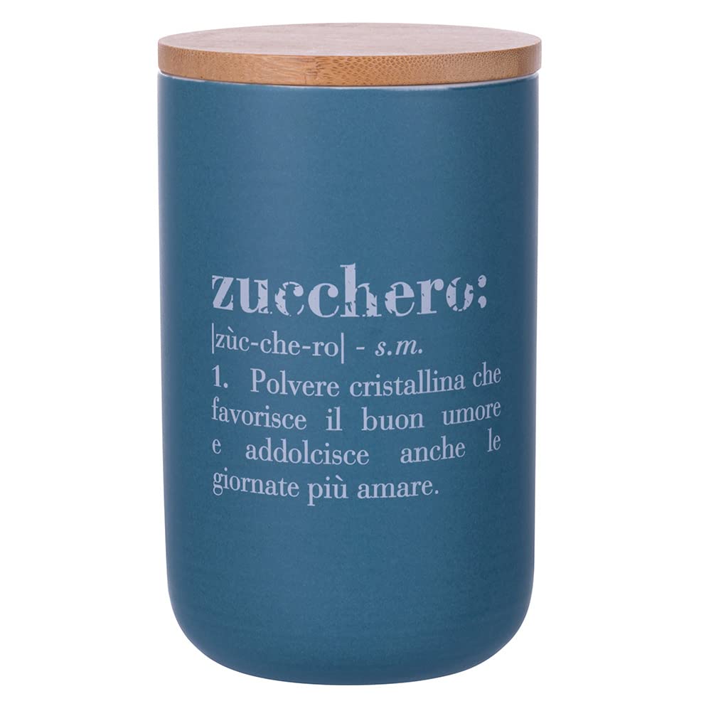Villa d'Este Home Tivoli Victionary Shades Barattolo zucchero in new bone China con coperchio in bamboo 750 ml