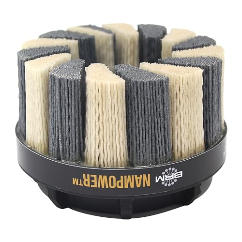 Image of Brush Research ADT1003880 Nampower Turbine Style Abrasive Disc Brush, Combination Silicon Carbide /Ceramic Filament, 100mm Diameter, 38mm Bristle Length (Pack of 1)
