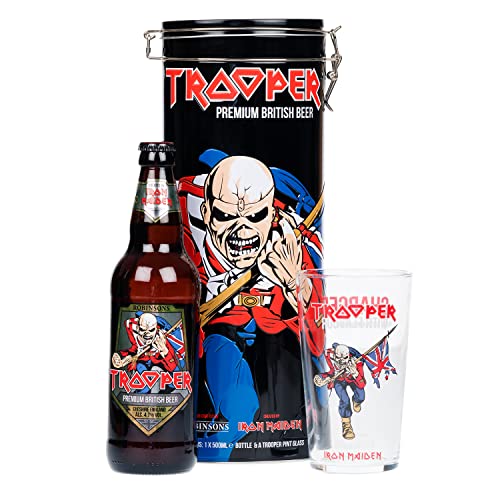 Iron Maiden Beer (500ml) & Branded Glass Gift by Blue Tree Gifts ( package may vary)