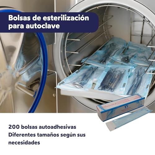 Selbstklebe-Sterilisationsbeutel 200 Stk | Autoversiegelnder Beutel zur Sterilisation für Dentalwerkzeuge, Tattoos oder Maniküre (140 * 280mm)