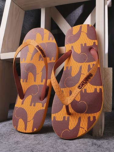 CHUPPS Men's/Boys Natural Rubber Flip Flops Slippers, Comfortable & Ultra-Light, Waterproof, Odour-Free, Non-Slip Thong With Gently Massaging Footbed