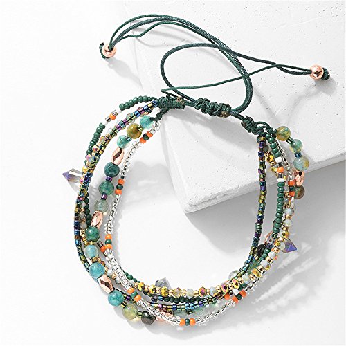 Joya Gift Handmade Adjustable Wrap Bracelet Bohemian String Braided Beads Anklets Gifts For Women Girls #TOP2