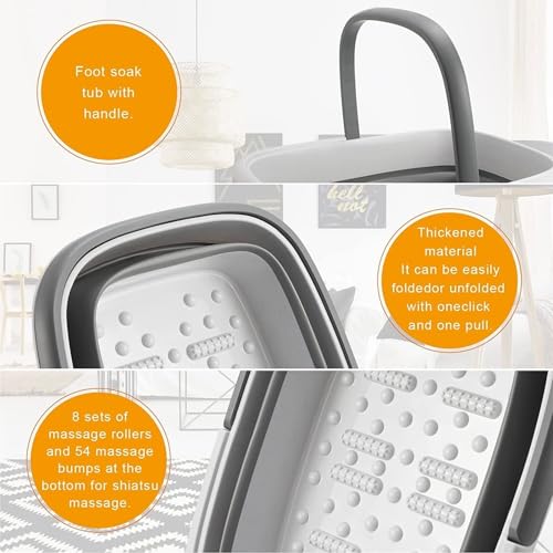 Bañera para pies plegable con asa y gran capacidad miniatura 5