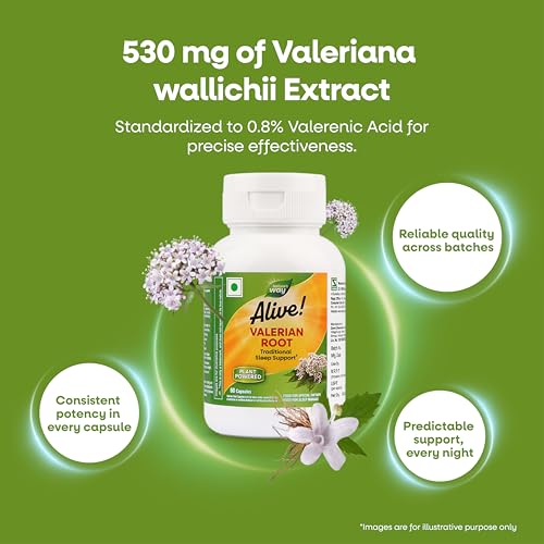 Image of Nature's Way Alive Valerian Root | Supports Sound Sleep & Relaxation| Traditional Sleep Support for Men & Women | 60 Veg Capsules