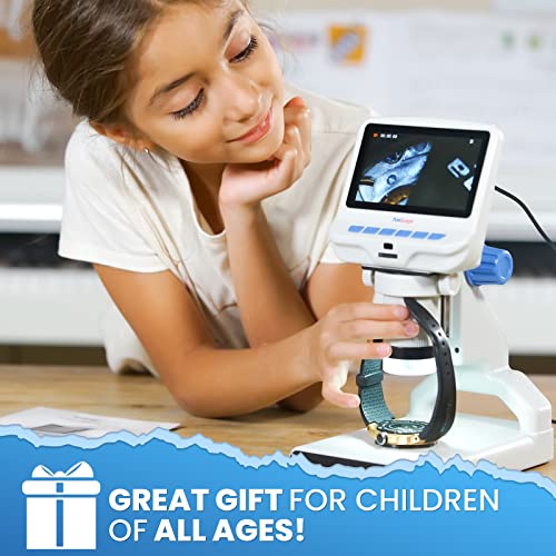 Amscope - 4.3 Inch Premium 1080P Hd Portable Lcd Digital Color Microscope With Dual-Led Illumination - Dm140 #TOP5