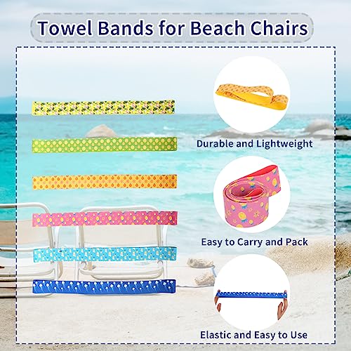 Kaket Elastic Beach Towel Clips Bands 6PC, Towel Holder Rubber Elastic, Pool & Cruise Chair Bands (6 PCS, Style 4), 31 x 1.8 cm - Image 3