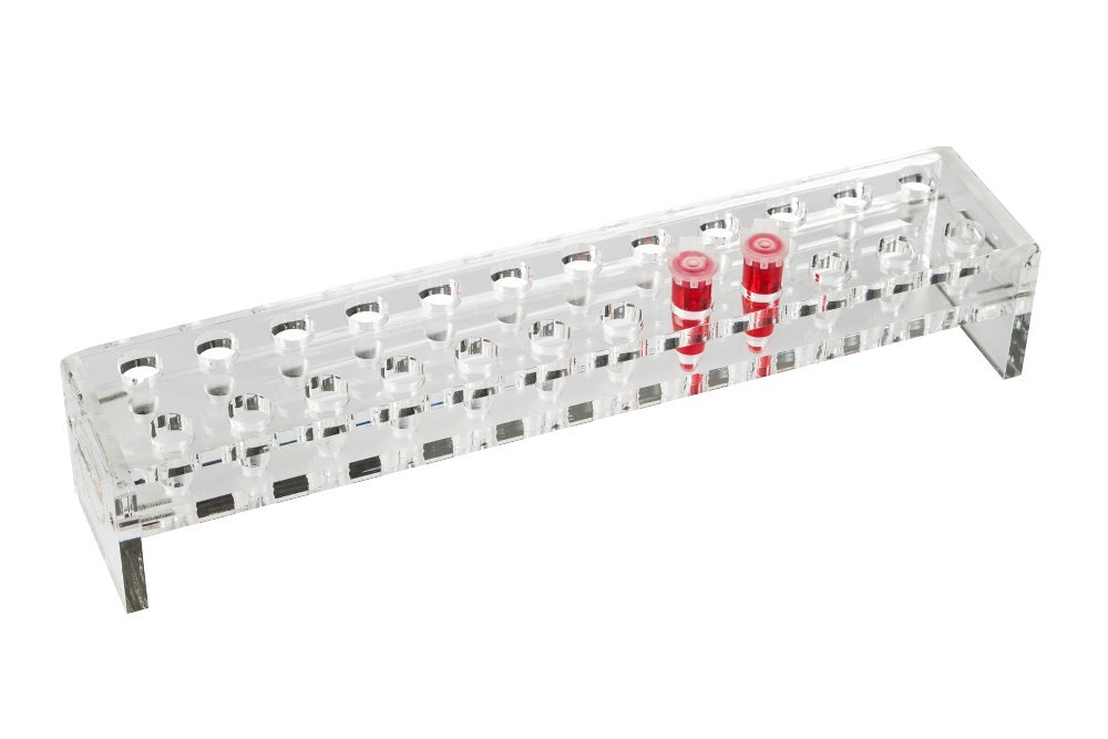 Neolab 1 5136 - Marco acrílico para 2 tubos de reacción de Eppendorf (12 unidades, 1,5 ml)
