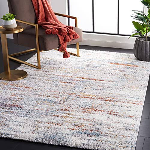 SAFAVIEH Berber Shag Collection Accent Rug - 4' Square, Blue