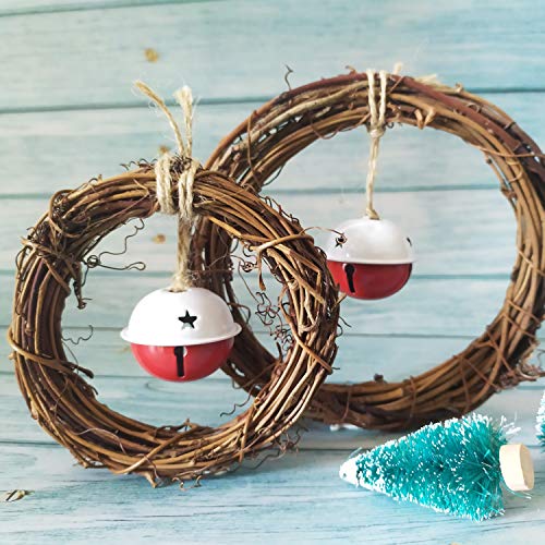 image for Aflyu 25 Pieces Jingle Bells Christmas Bells Craft Bells 1.58 Inch wit