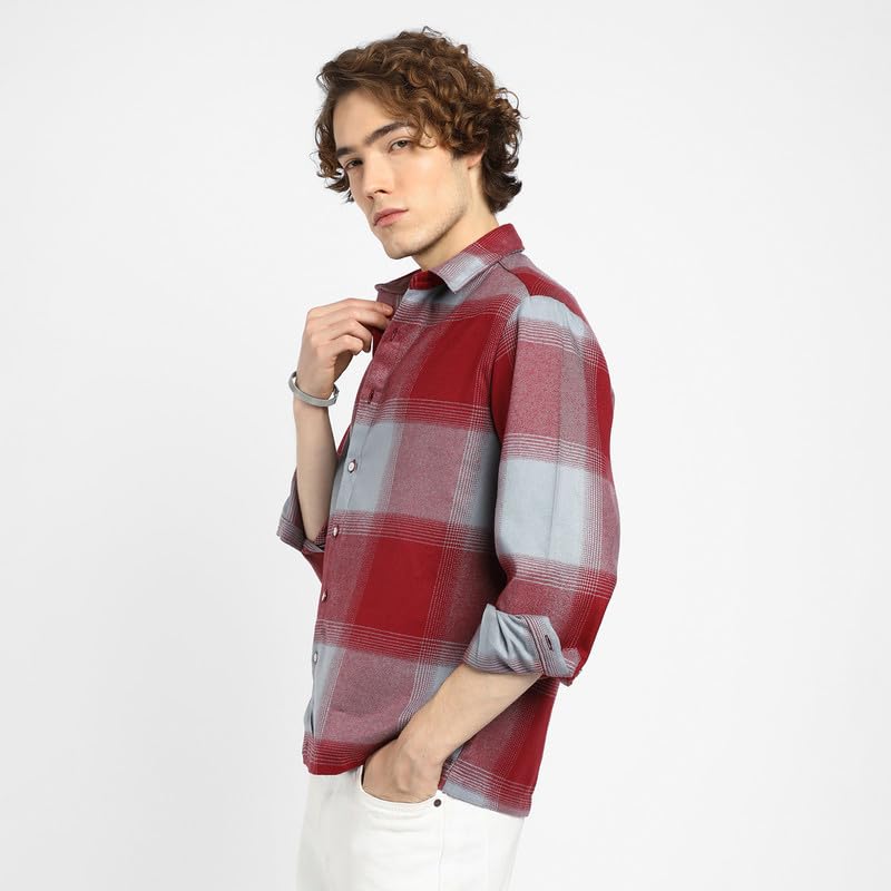 Image of CAHOOT Men's Shacket for Casual Wear | Spread Collar | Long Sleeve | Button Closure | Overshirt /Shacket Crafted with Comfort Fit for Everyday Wear