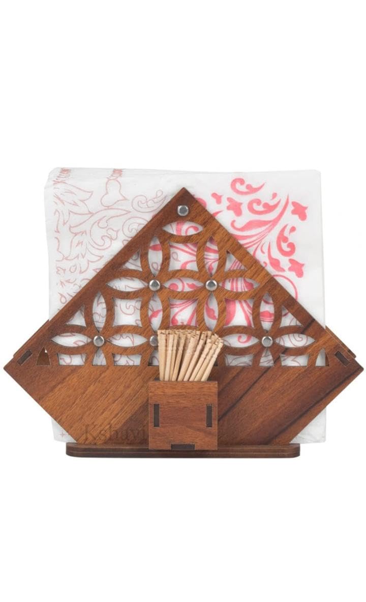 Premium Wooden Napkin Holder and Toothpick Stand for Dining Table | Decorative Kitchen Organizer (Pack of 1)-image-19