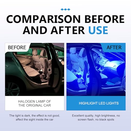 Kit 24 luces LED para auto color azul 6800K miniatura 5