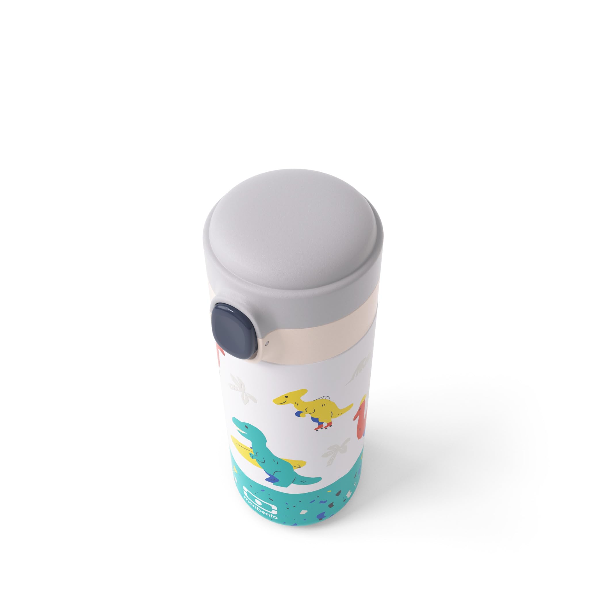 MONBENTO, Kids Insulated Water Bottle Pop Blue Dino, 360 ml/13 floz Kids Stainless Steel Water Bottle - Image 2