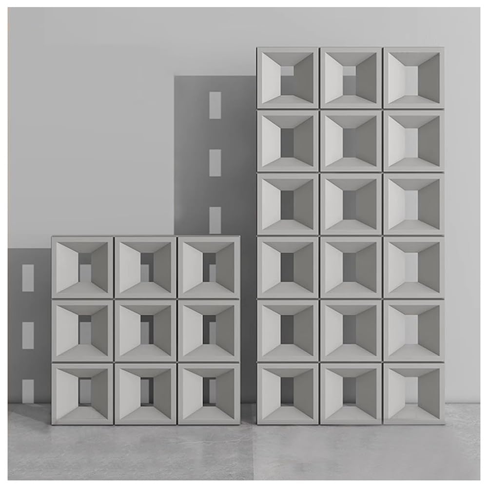 Panel de pared de PU de doble cara, mampara 3D DIY, divisor de pared con ladrillos huecos, separadores de habitación, fondo artístico, decoración de pared, 1 pieza, 6 cm de grosor.(Grey,60X120CM)