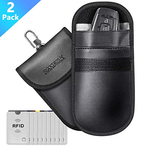 Keyless Go Schutz Autoschlüssel Funkschlüssel Abschirmung(2 Stk)+ 10 Stk Rfid Blocker Schutzhüllen für Kreditkarten, Blocking Faraday Schlüsseltasche Strahlenschutz Taschen