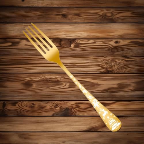 Image of Cutlery Spoon Set for Dining Table | Stylish Spoon for Kitchen | Flatware Cutlery Combo | Daily Use | Mirror Polished Tableware Eating Utensils (15 Pieces, Color : Gold)
