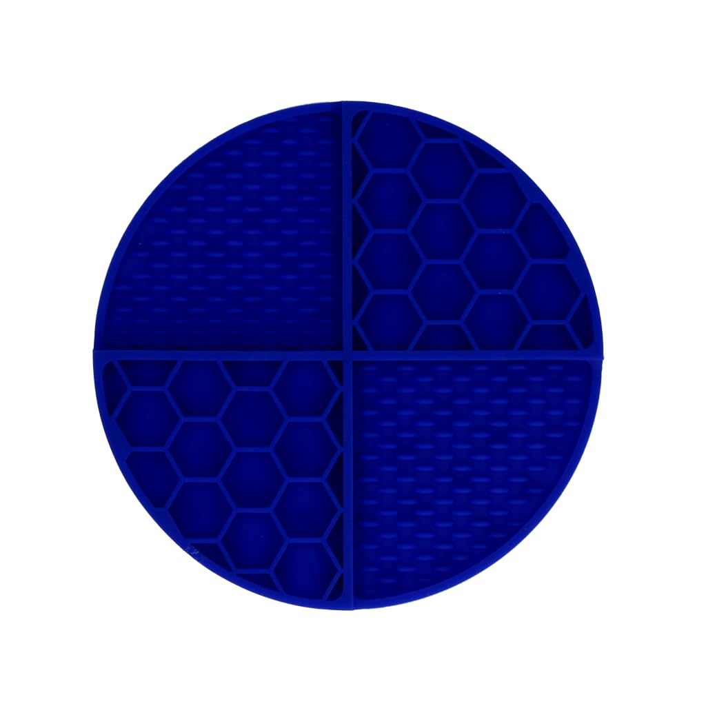 Licking Mat Circle – Ø21 cm – Esterilla para olfatear – Antisheeder – Distracción – Perros y Gatos – 100% Silicona – Apto para lavavajillas – Cuenco Antischlingnapf – Azul