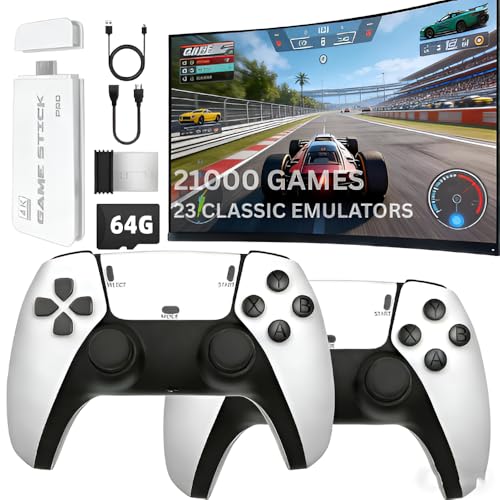 Image of 4k HD Newest Retro Game Console Stick 4K Stick with Built-in 23+ Emulators 21K+ Games, 4k Hdmi Output & 2.4GHz Wireless Controller, Retro Game Emulators, Plug & Play for Unisex Adult /Children