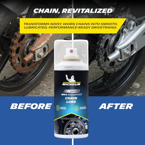 Image of Michelin Chain Lube for Bike 150ml Long-Lasting Weather Proof Chain Lubrication Spray Reduces Friction & Wear | Anti-Rust Corrosion Protection Cycle & Bike Chain Oil, Safe on Standard O, X & Z Rings