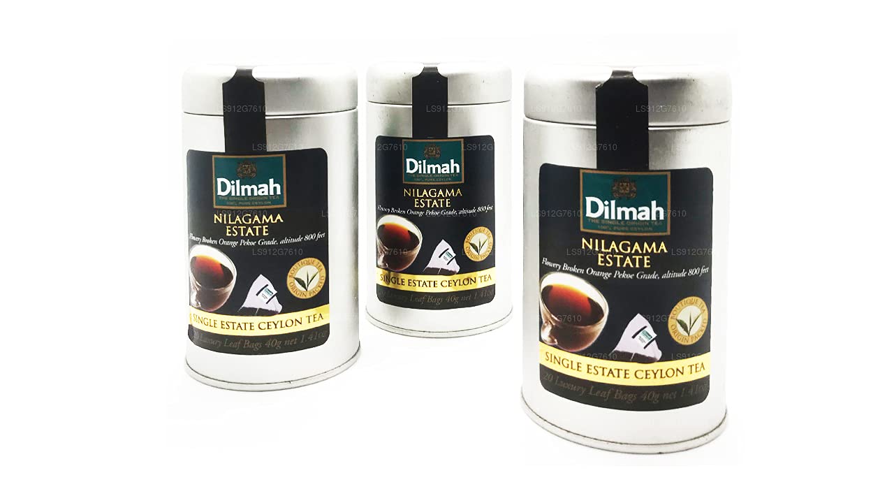 Dilmah Nilagama Single Estate Black Tea (20 Tea Bags) Pack of 3
