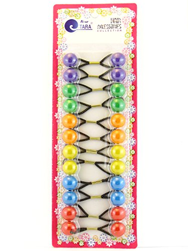 Tara Girls Twinbead Bubble Ponytail Holders - 12 Pcs.