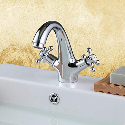 YUNRUX - Grifo de baño (monomando, 2 mandos), diseño retro