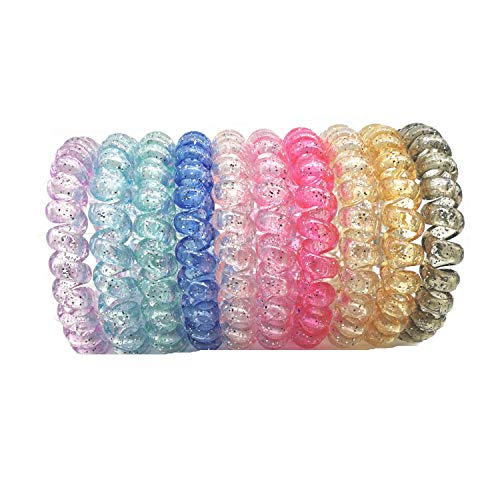 Smrroy 10 Pcs Telephone Wire Headband, Fresh Version High Toughness Spiral Telephone Hair Ties, 10 Colors Mixed Version Of Colorful Hair Accessories (Multicolor) #TOP1