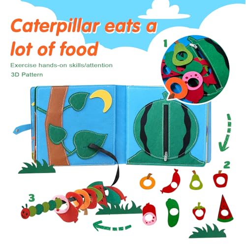 Image of Montessori Farm Busy Book for Toddlers,Montessori Toy for 3 4 5 Years Old Boy Girl-Busy Quiet Book with Life Skills, Color Sorting, Counting Number, Autism Sensory Toy for Airplane Travel