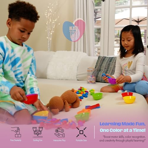 Image of Montessori Sorting Toy for Toddlers- Fine Motor Skills, Sensory Bin & Preschool Learning Toys, Color Sorting Toys for Kids 3-5 Years, Learning Activities and Early Educational Toy