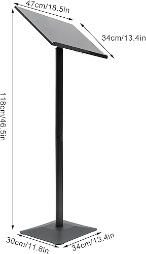 Miniatura 4 de Podio de acrílico, portátil, para escuela, iglesia, conferencia, atril ajustable de 30-90 acrílico de escritorio (poste simple, negro)