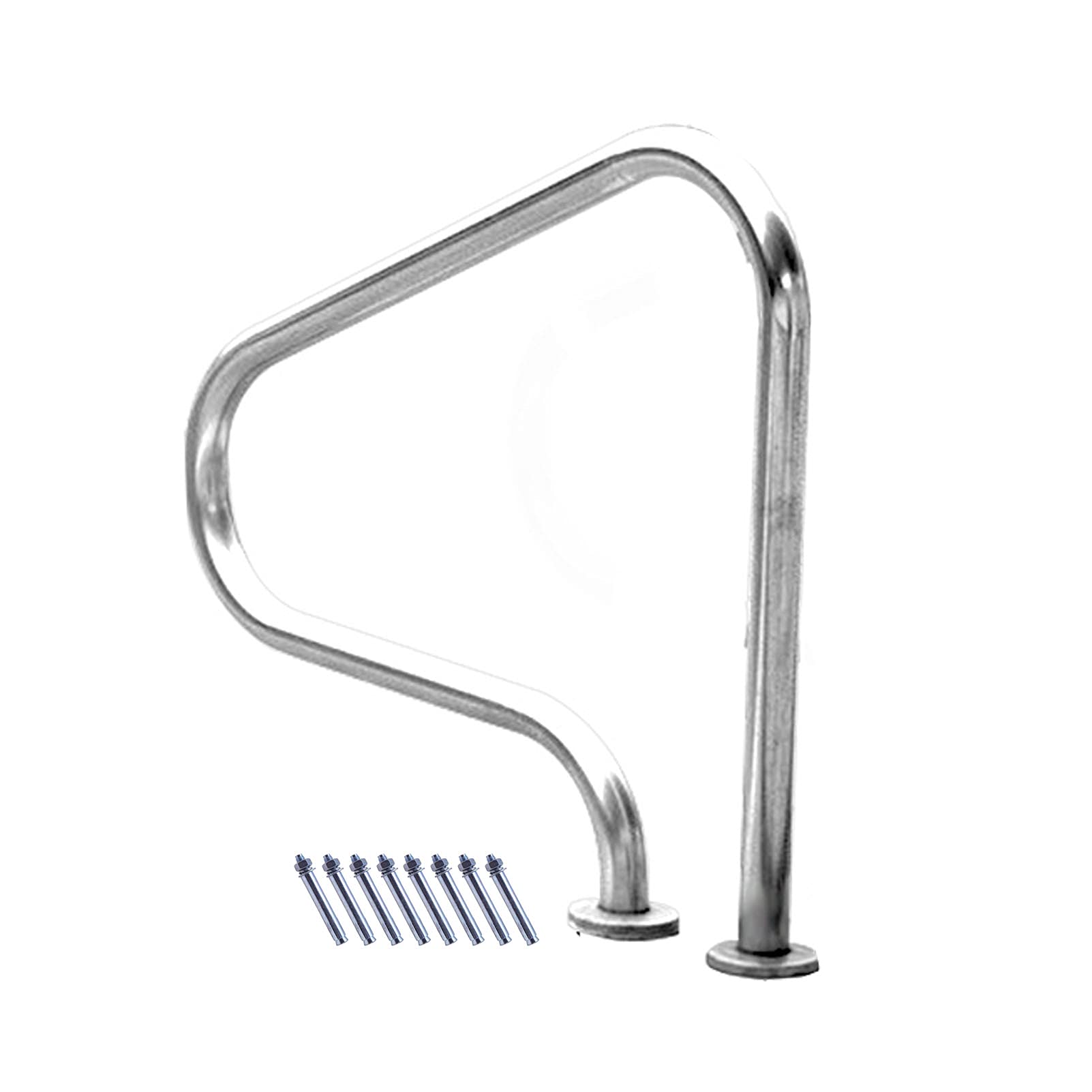 MSHGSKU Pool Handrail,304 Stainless Steel Pool Handrails - Anti-Slip Safety Rail, 440lbs Load Capacity, Easy to Install Staircase & Pool Handrails, Durable & Stable for Enhanced Swimming Pool Safet